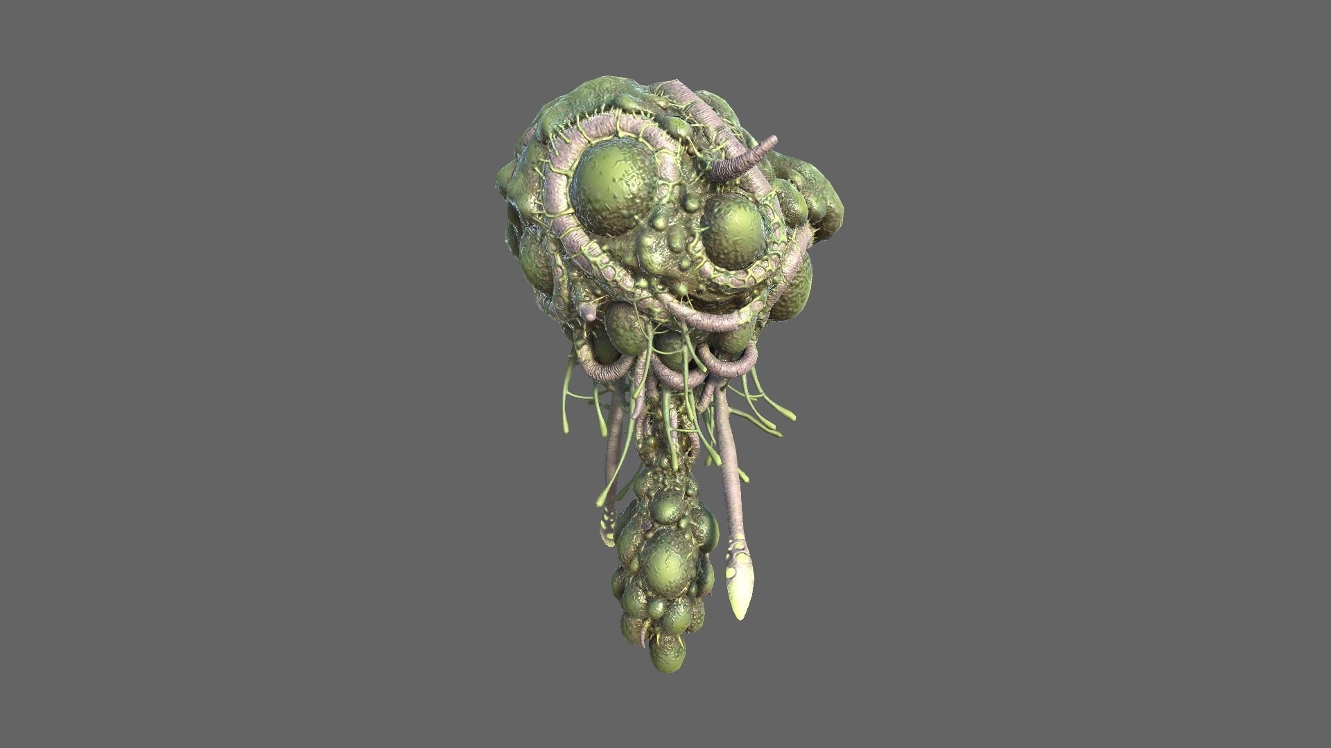Alien Brain Low-poly 3D model_1