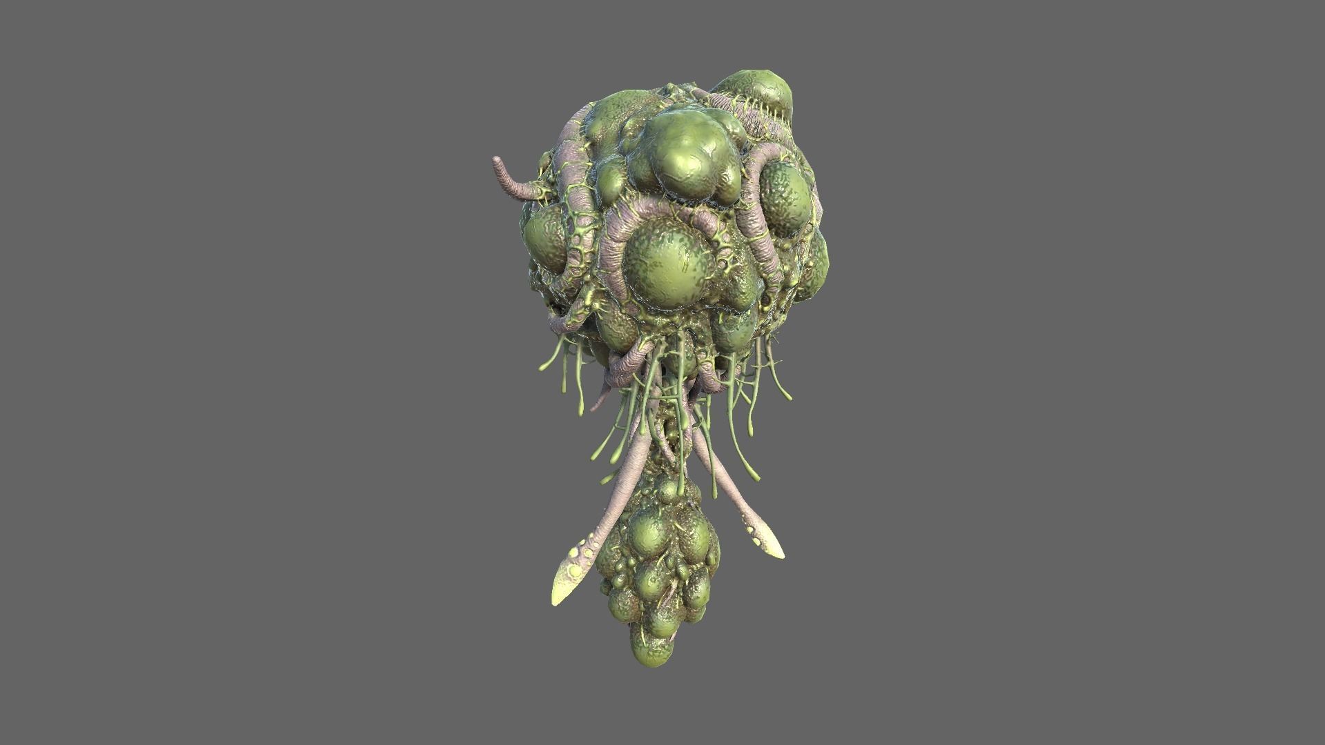 Alien Brain Low-poly 3D model_3