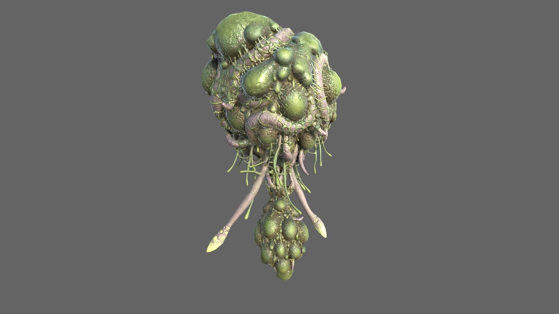 Alien Brain Low-poly 3D model_8