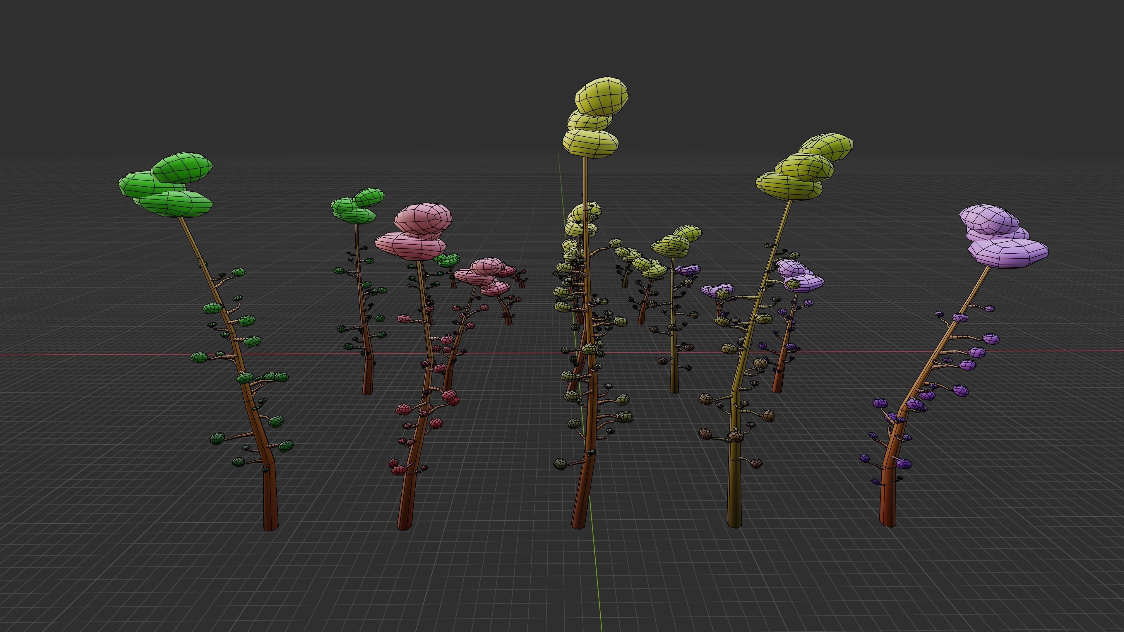Trees Pack 01 Low-poly 3D model_15