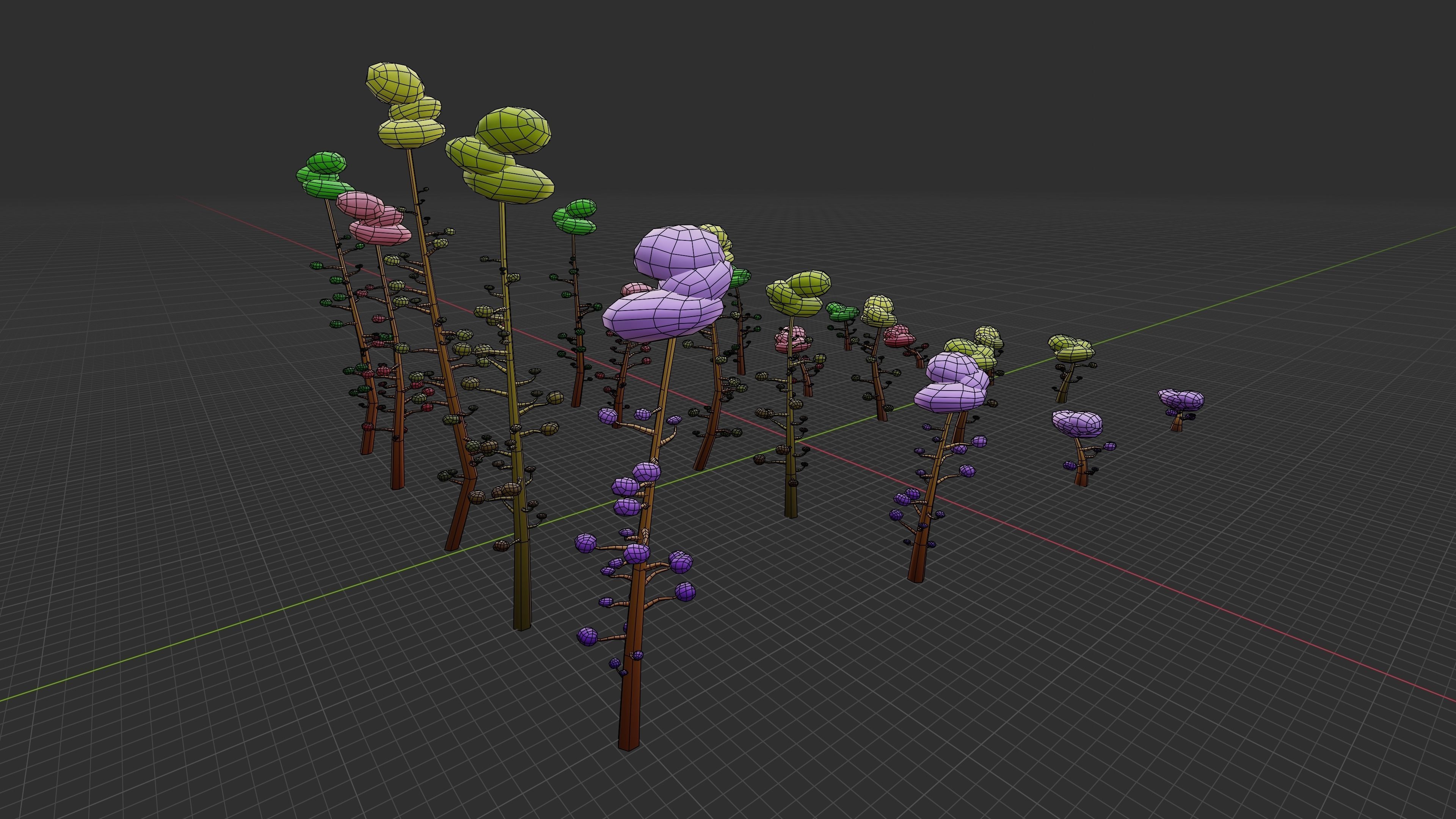 Trees Pack 01 Low-poly 3D model_16
