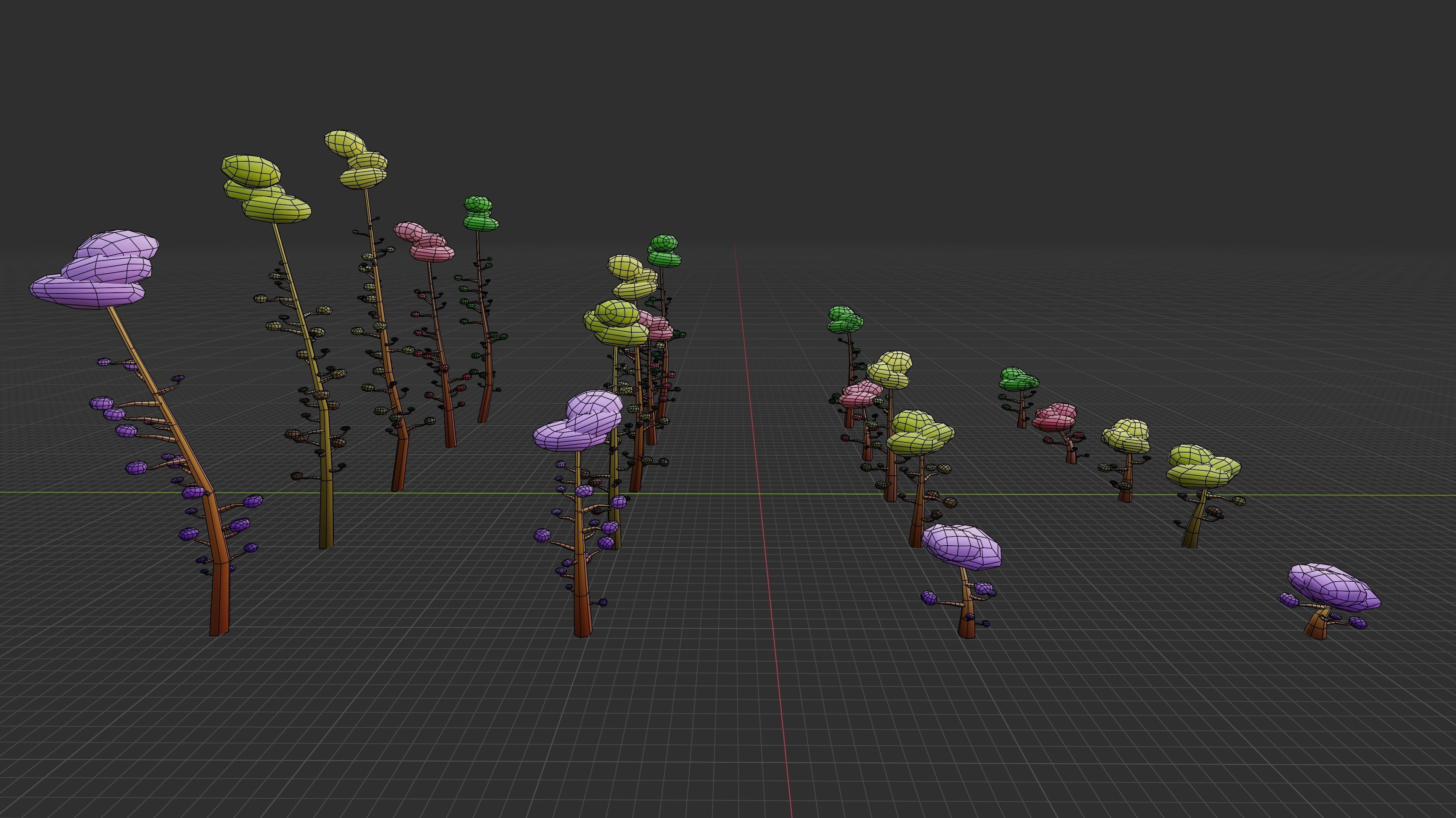 Trees Pack 01 Low-poly 3D model_17