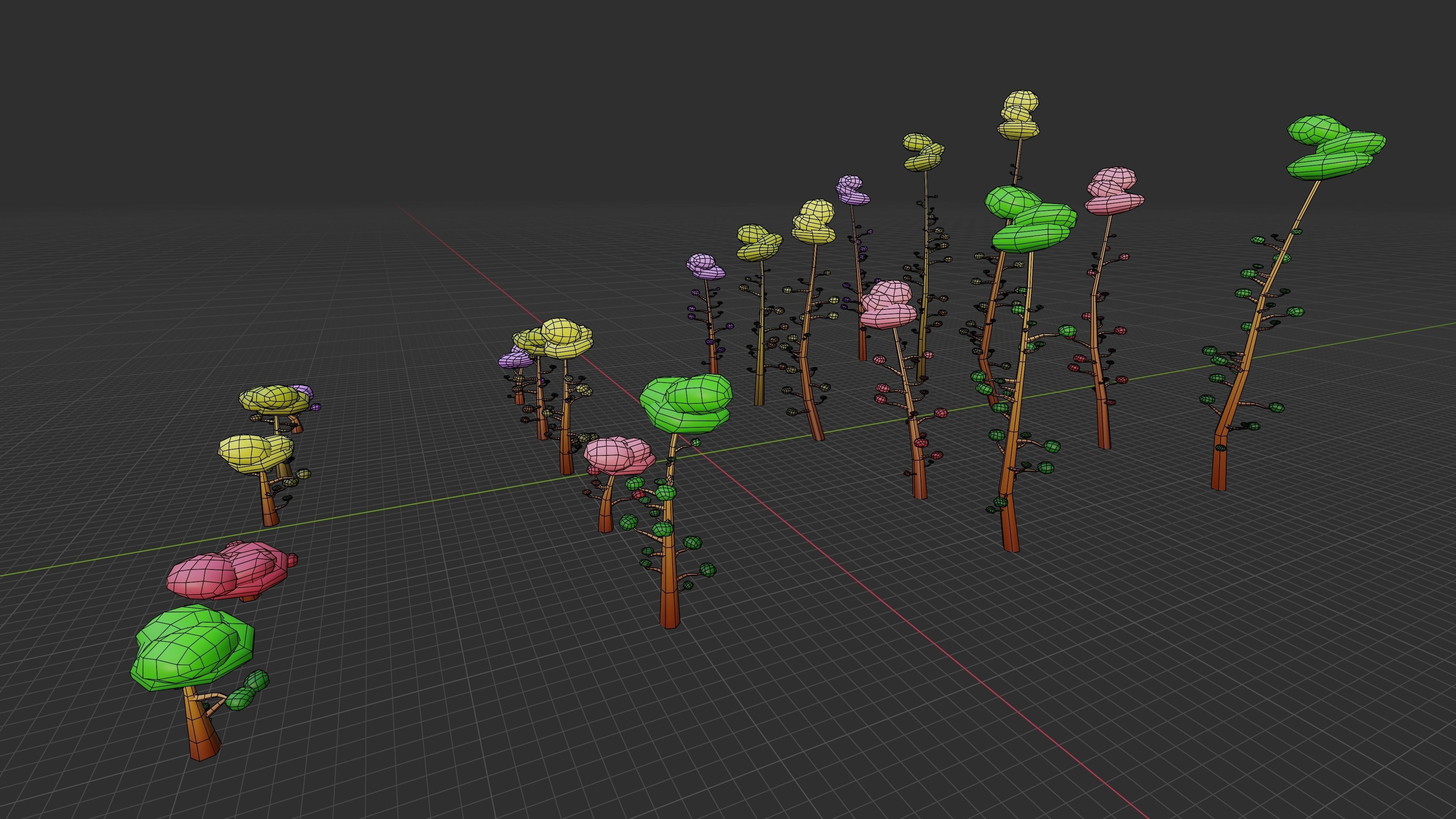 Trees Pack 01 Low-poly 3D model_13