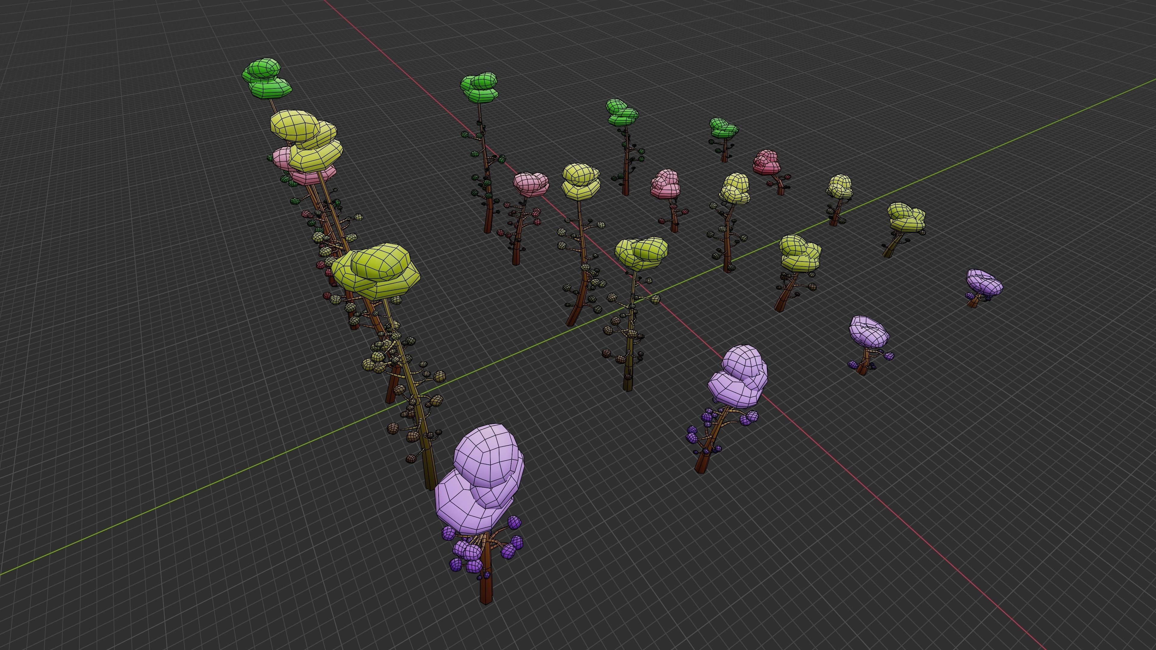 Trees Pack 01 Low-poly 3D model_18