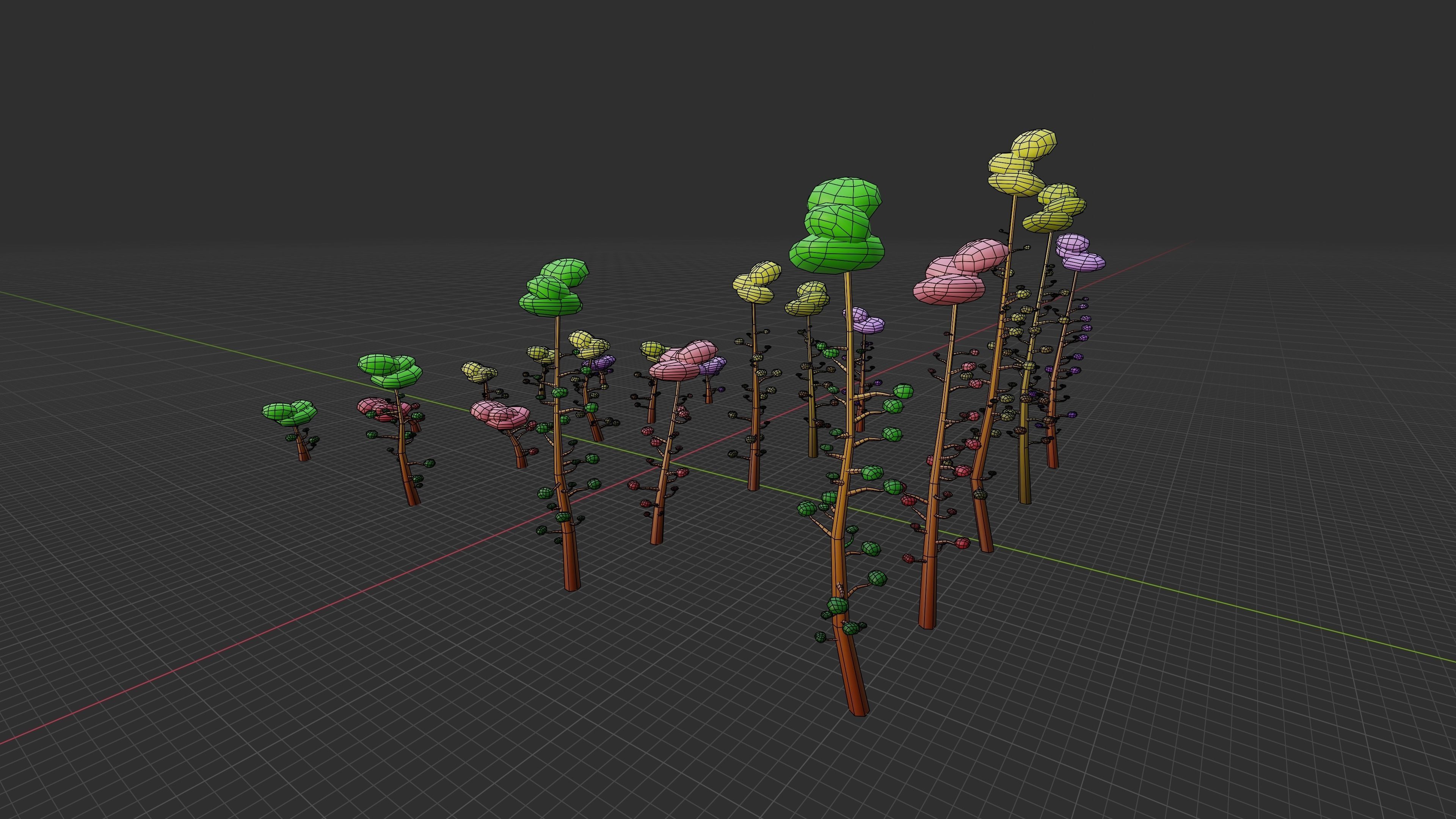 Trees Pack 01 Low-poly 3D model_14