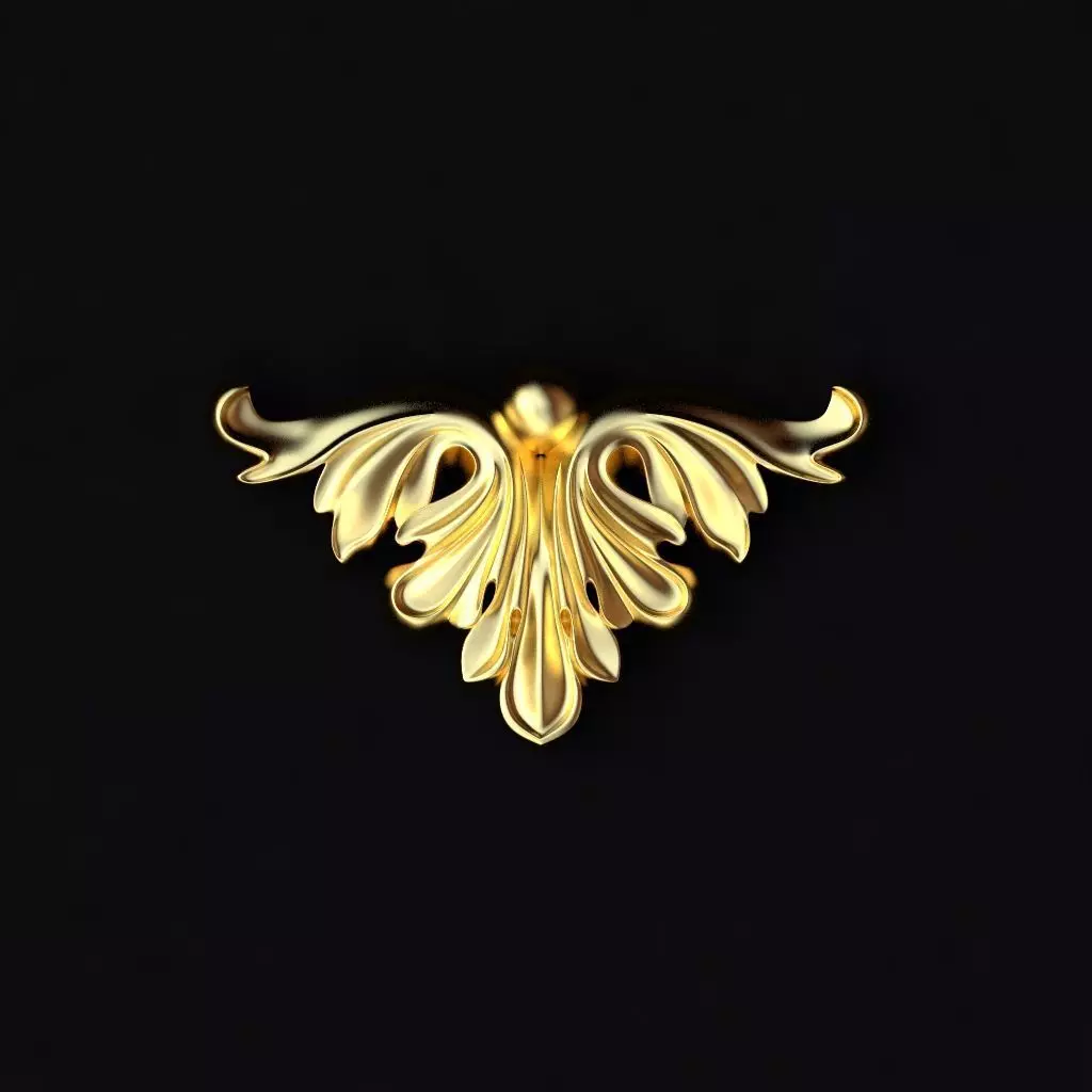 dekor ornate gold brooch Free 3D model