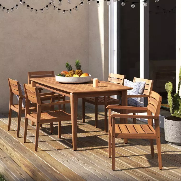 Long Dining Set 3D model