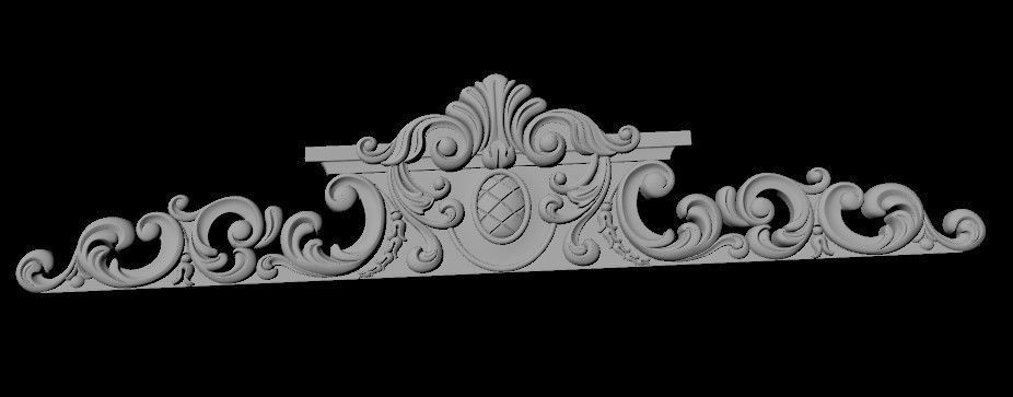 dekor gold ornate border 3D model_1