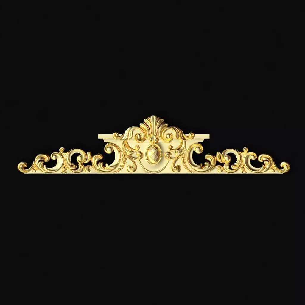dekor gold ornate border 3D model_0