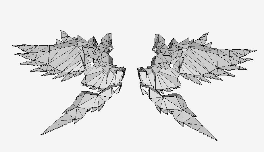 Golden Angel Wing 3D model_10