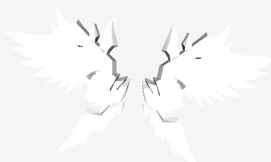 Golden Angel Wing 3D model_8