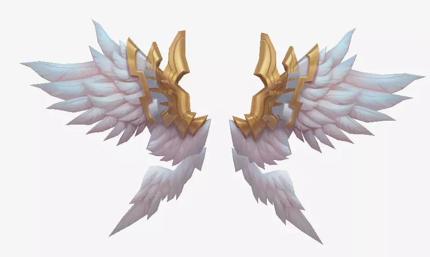 Golden Angel Wing 3D model_0
