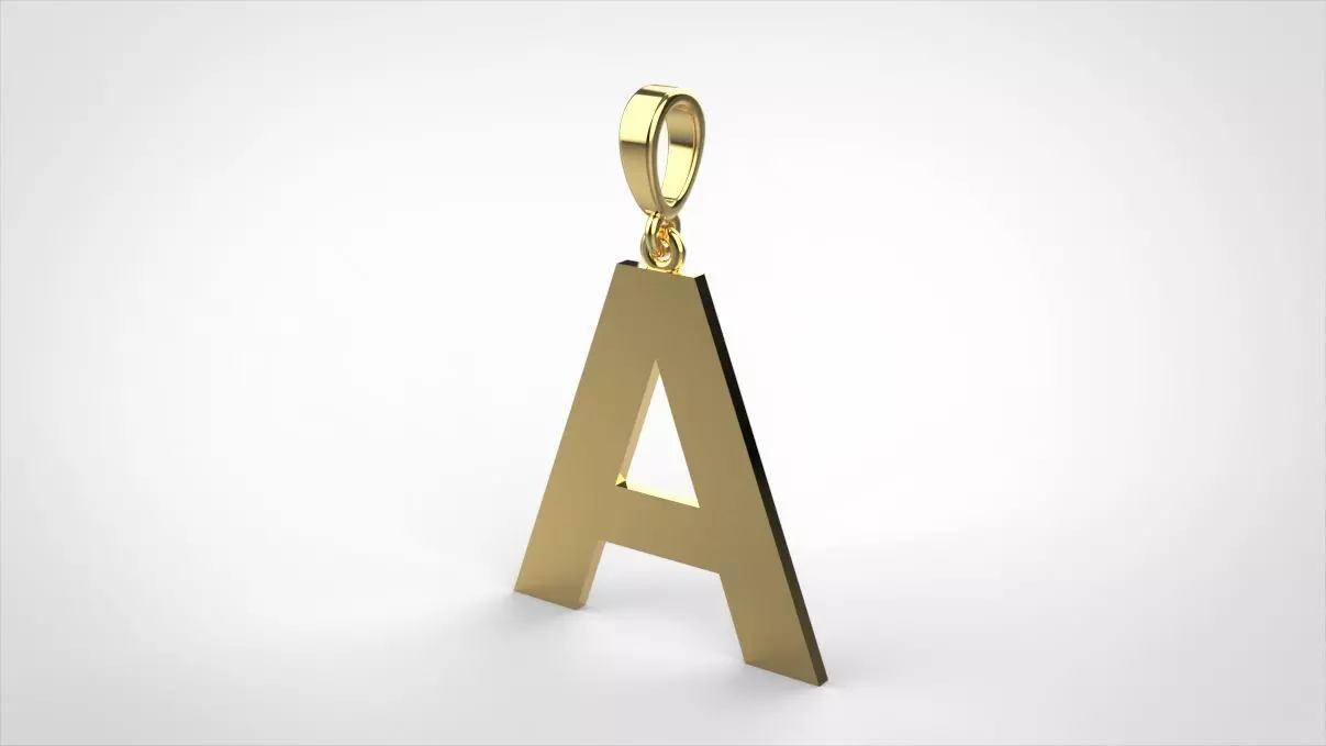 pendant alphabet arial A medium 3D print model