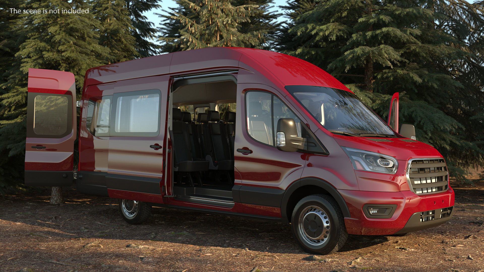 Passenger Van Rigged 3D model_1