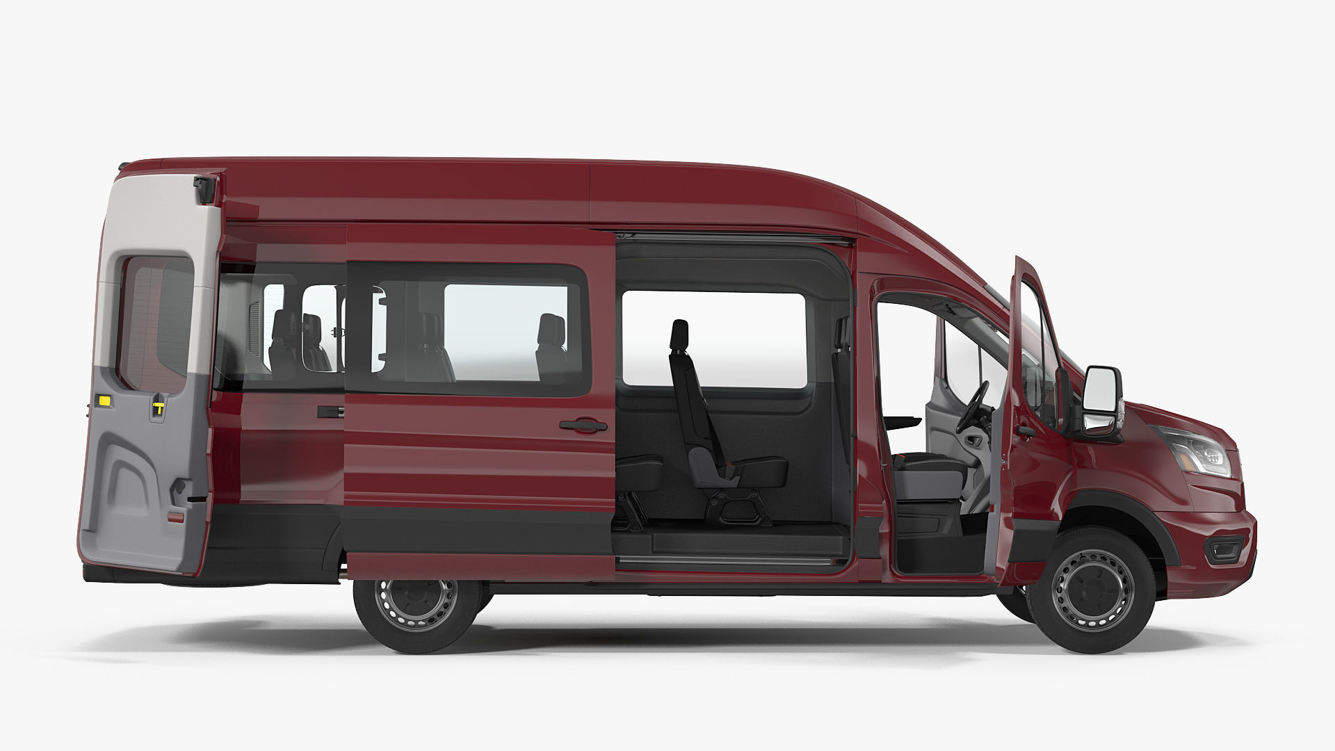 Passenger Van Rigged 3D model_16