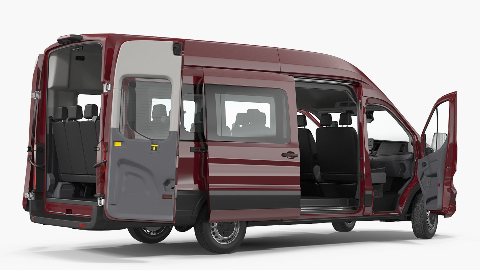 Passenger Van Rigged 3D model_5