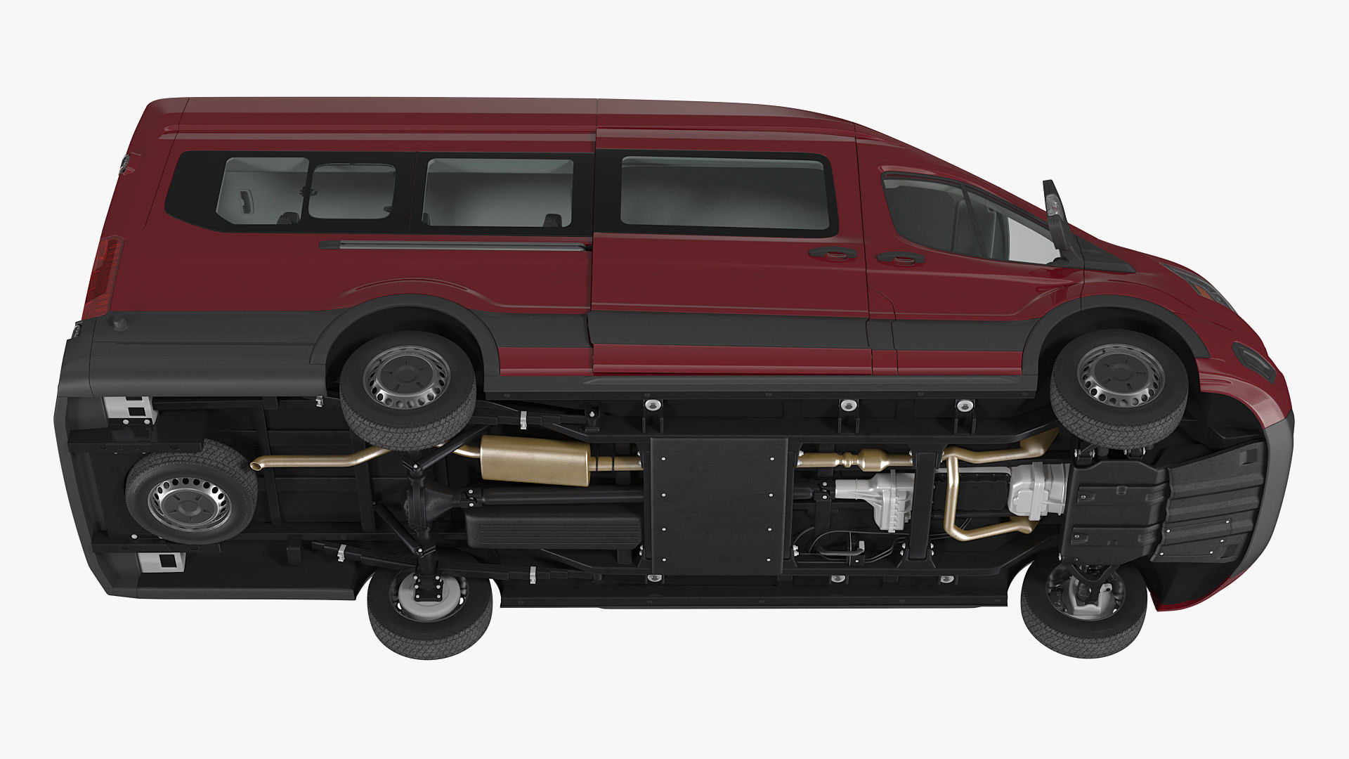 Passenger Van Rigged 3D model_17