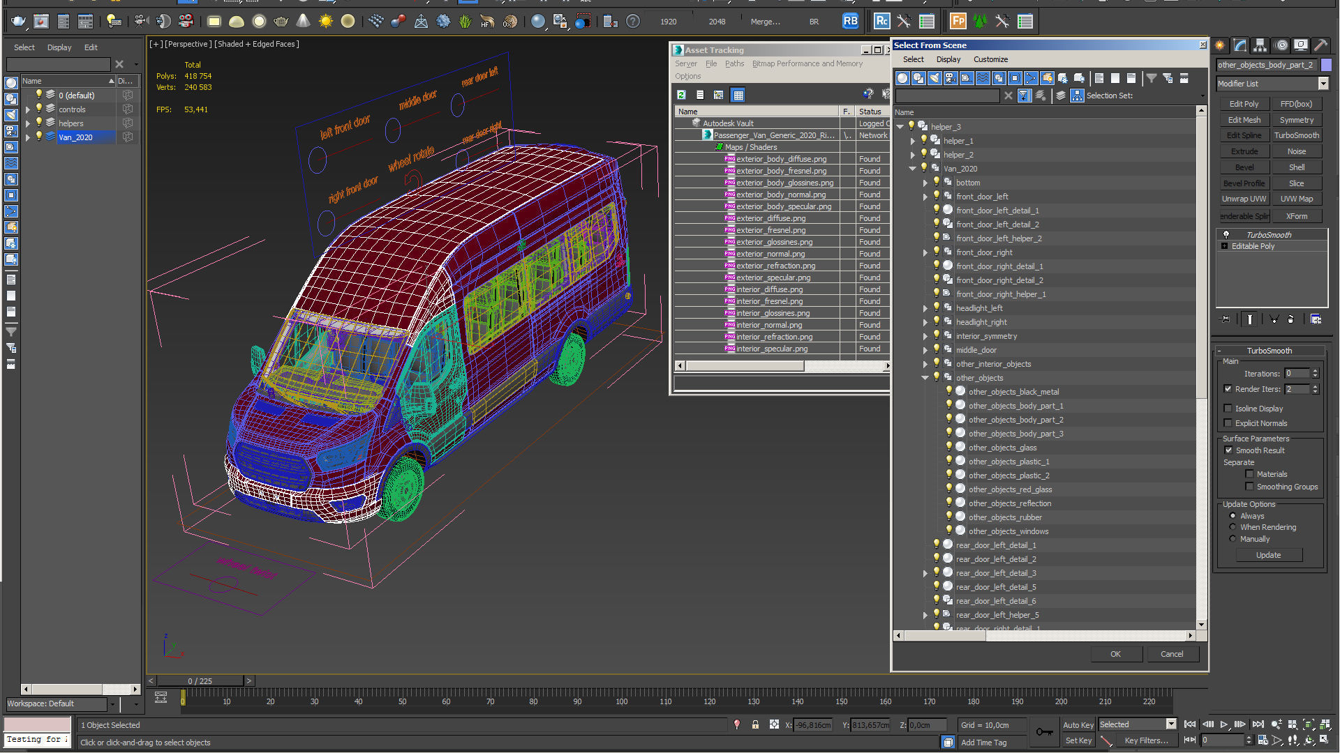 Passenger Van Rigged 3D model_23