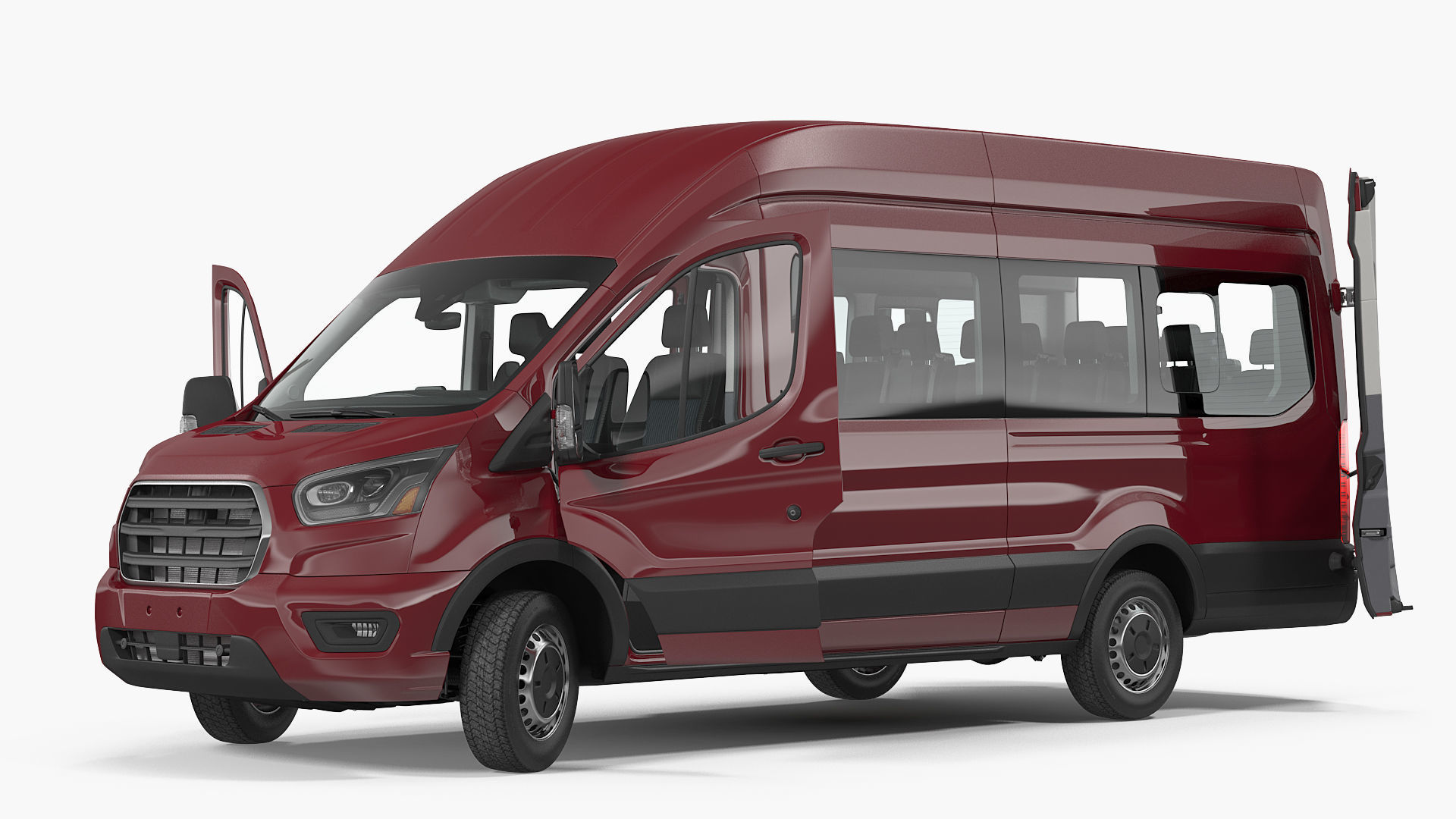 Passenger Van Rigged 3D model_3