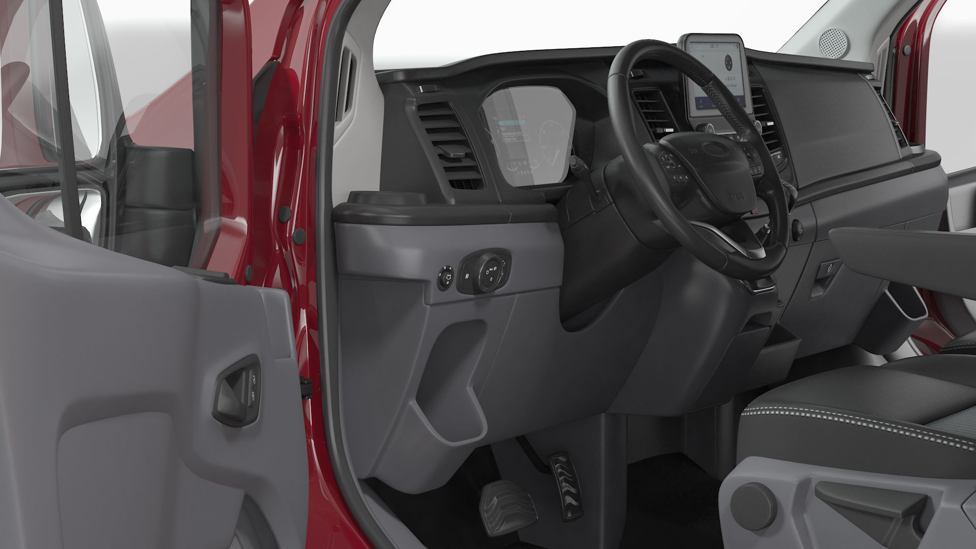 Passenger Van Rigged 3D model_11