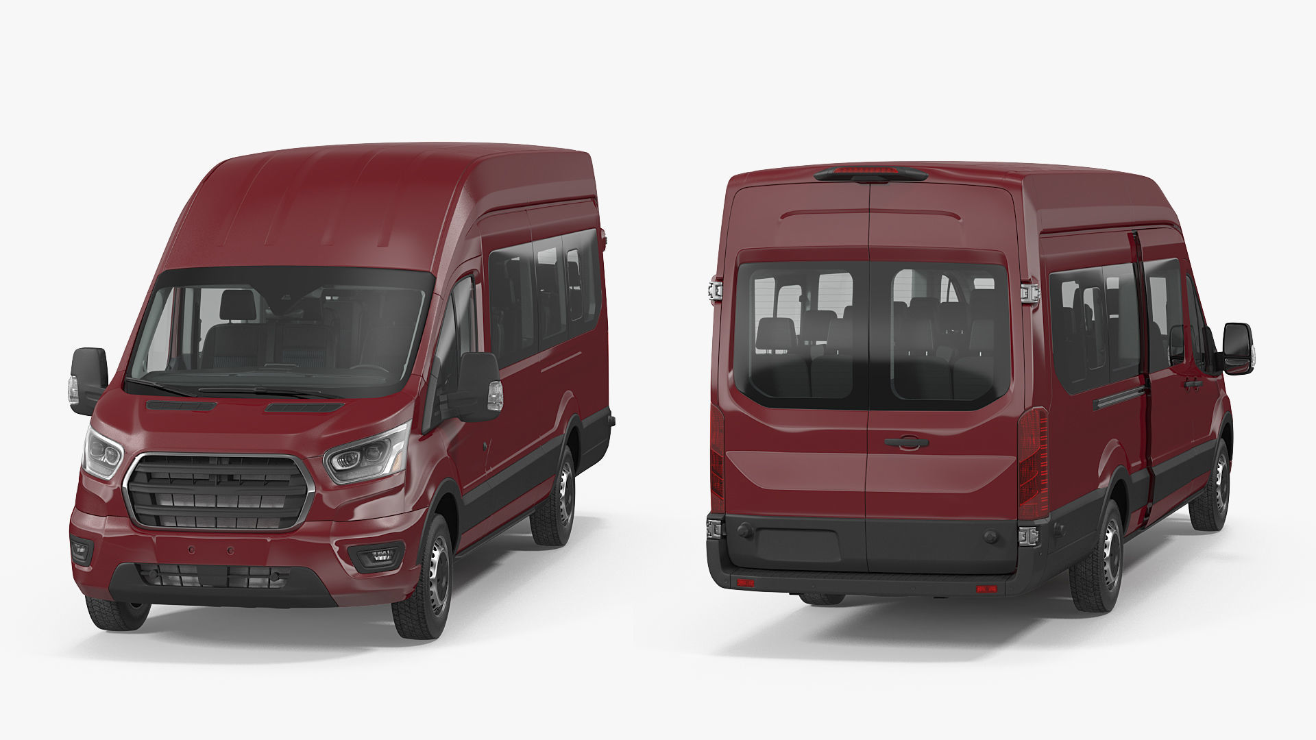 Passenger Van Rigged 3D model_8