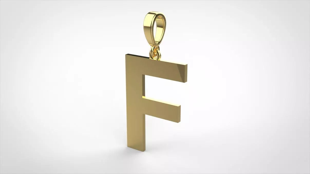 pendant alphabet arial F medium 3D print model