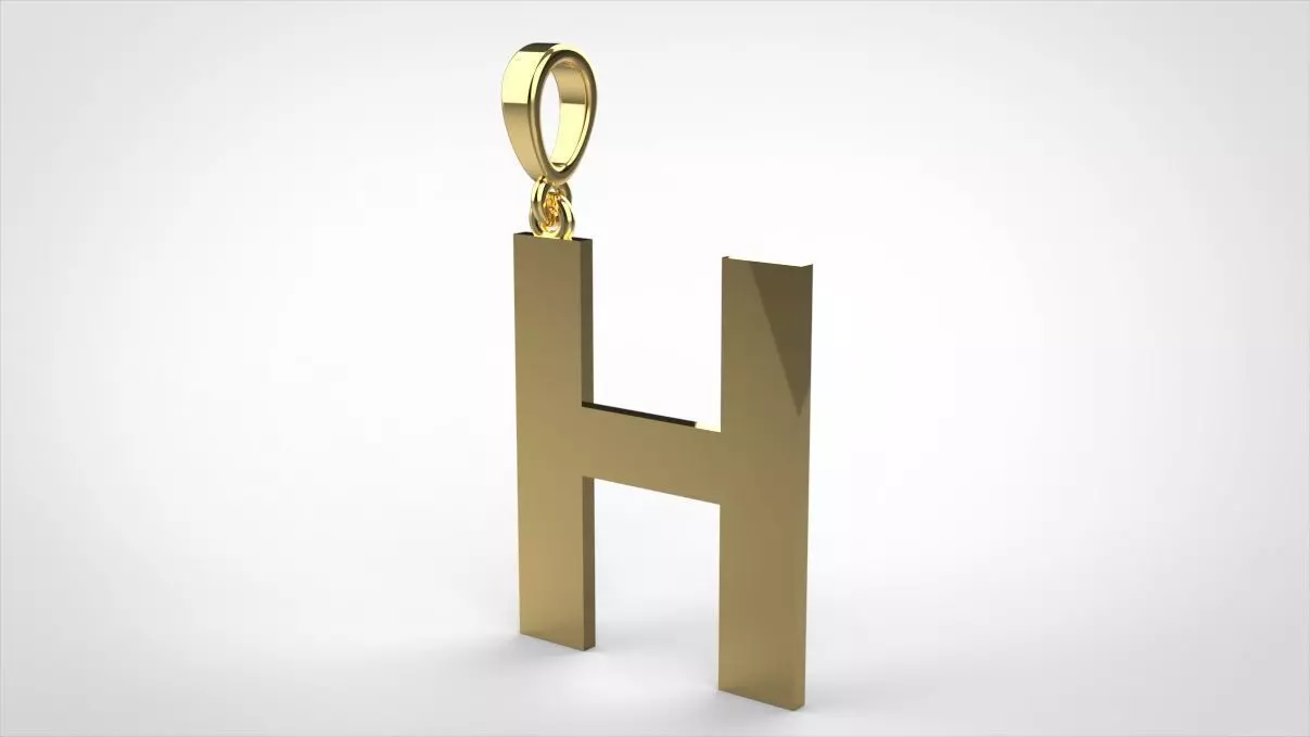 pendant alphabet arial H medium 3D print model