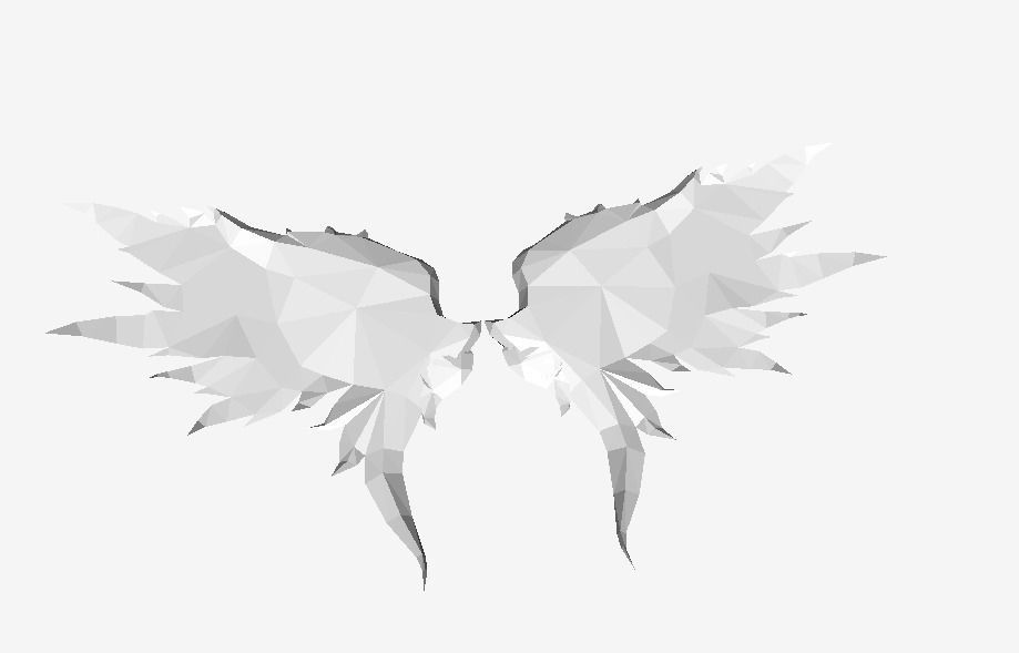 Futuristic Wing Low-poly 3D model_4