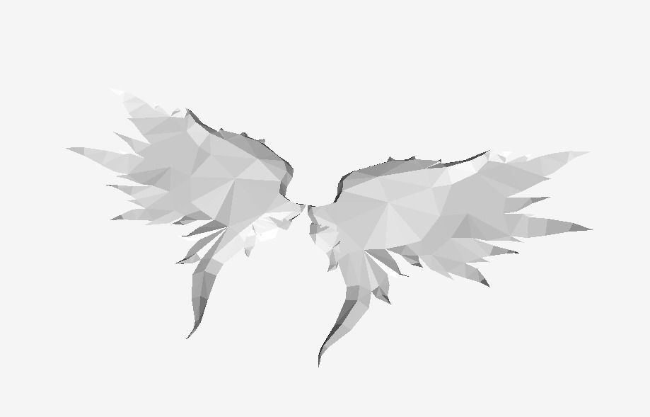 Futuristic Wing Low-poly 3D model_3