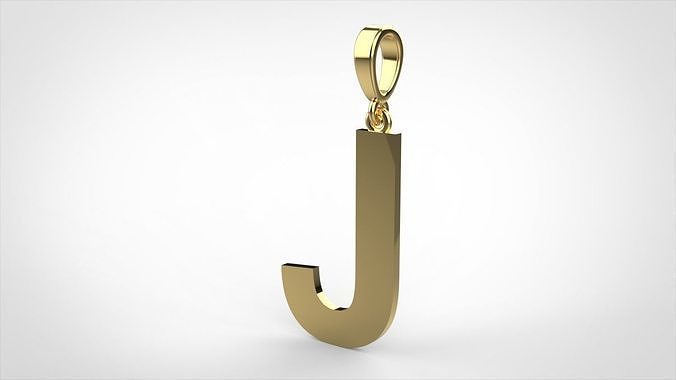 pendant alphabet arial J medium  3D print model