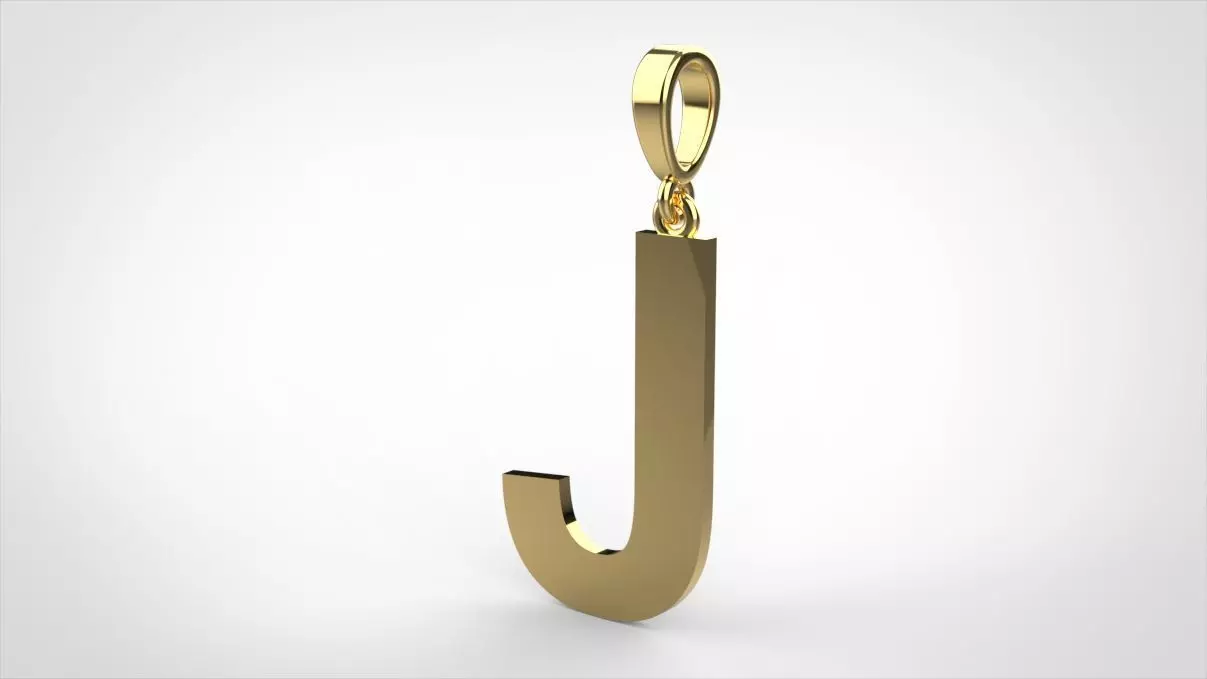 pendant alphabet arial J medium 3D print model