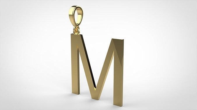 pendant alphabet arial M medium  3D print model