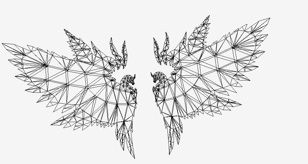 Futuristic Horse figure Wing Low-poly 3D model_6