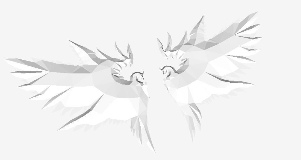 Futuristic Horse figure Wing Low-poly 3D model_10