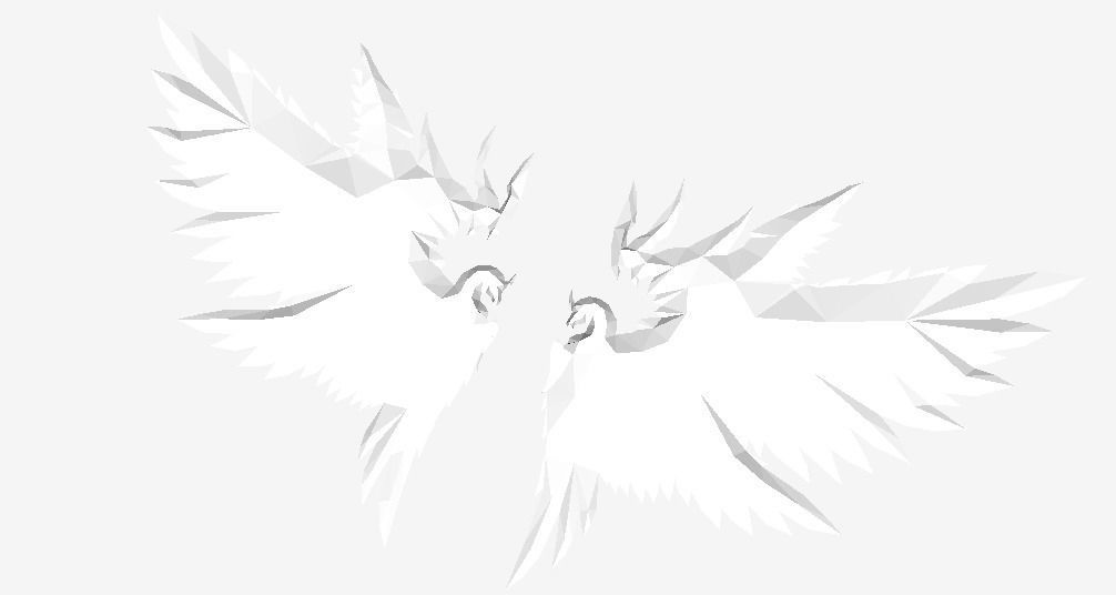 Futuristic Horse figure Wing Low-poly 3D model_4