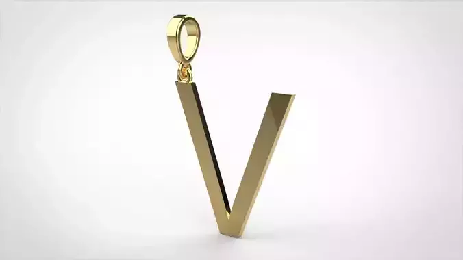 pendant alphabet arial V medium 