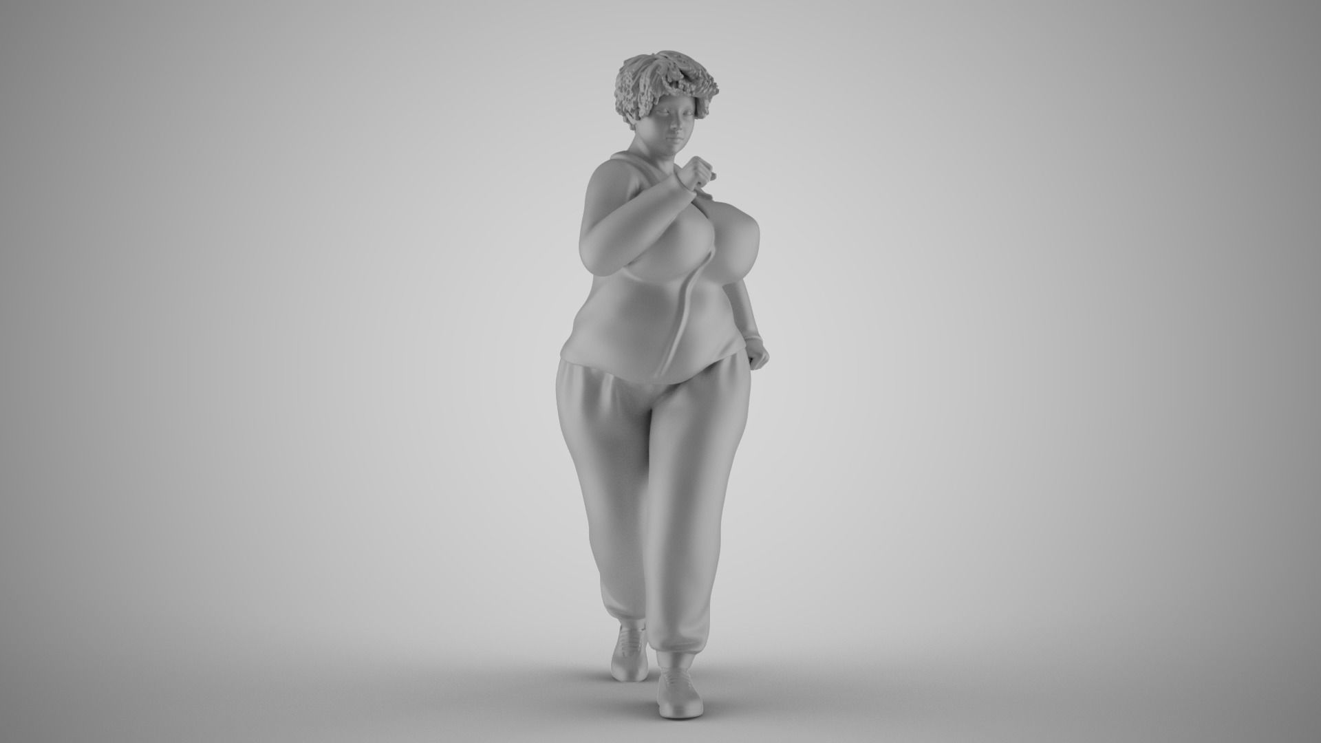 Woman Wanting  Lose Weight 3D print model_3