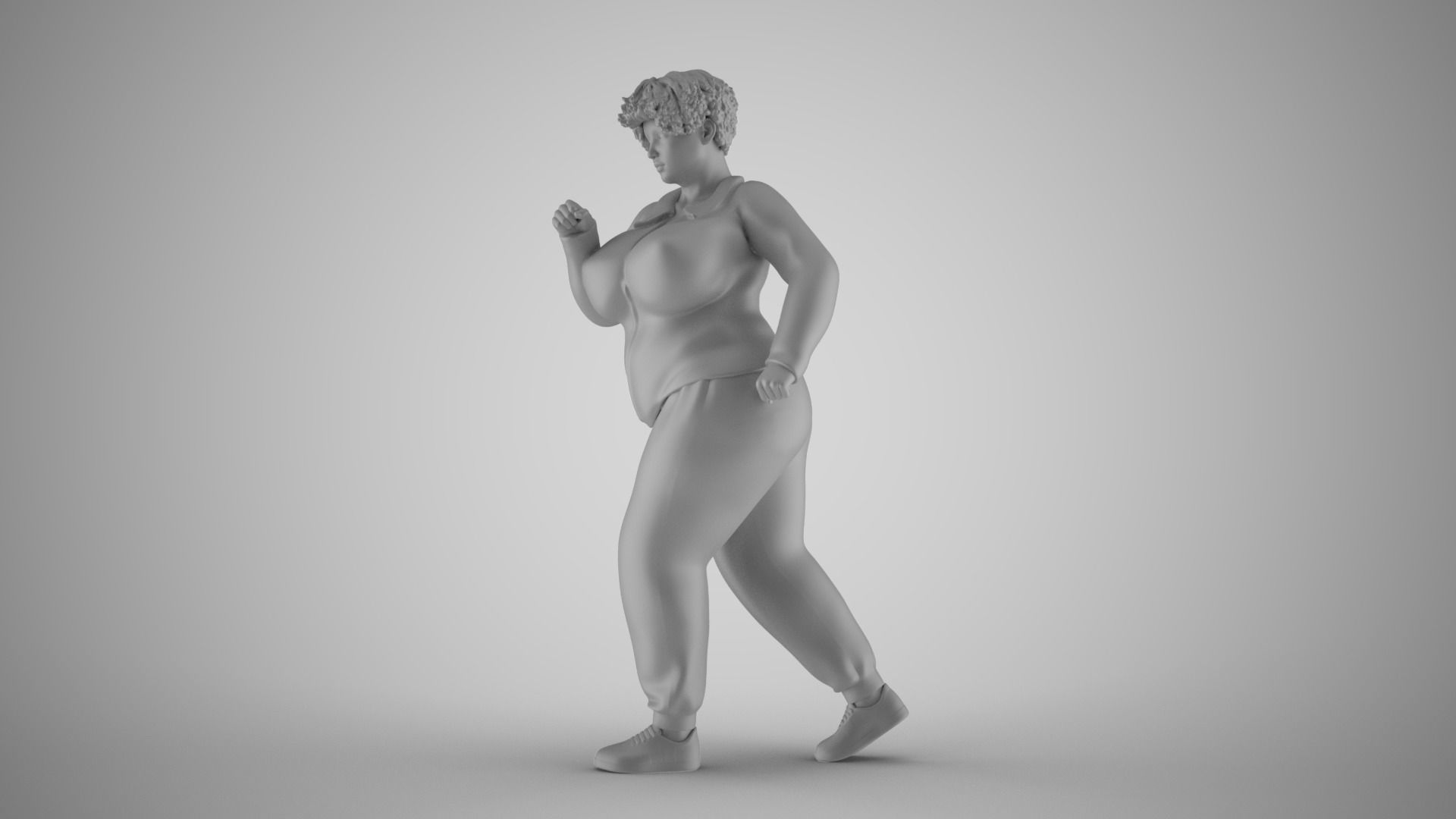 Woman Wanting  Lose Weight 3D print model_1