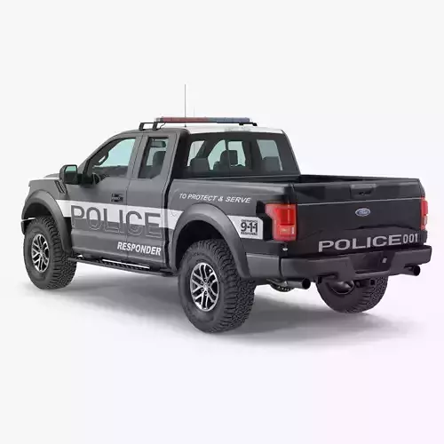 Ford F-150 Raptor Police Simple Interior 3D model