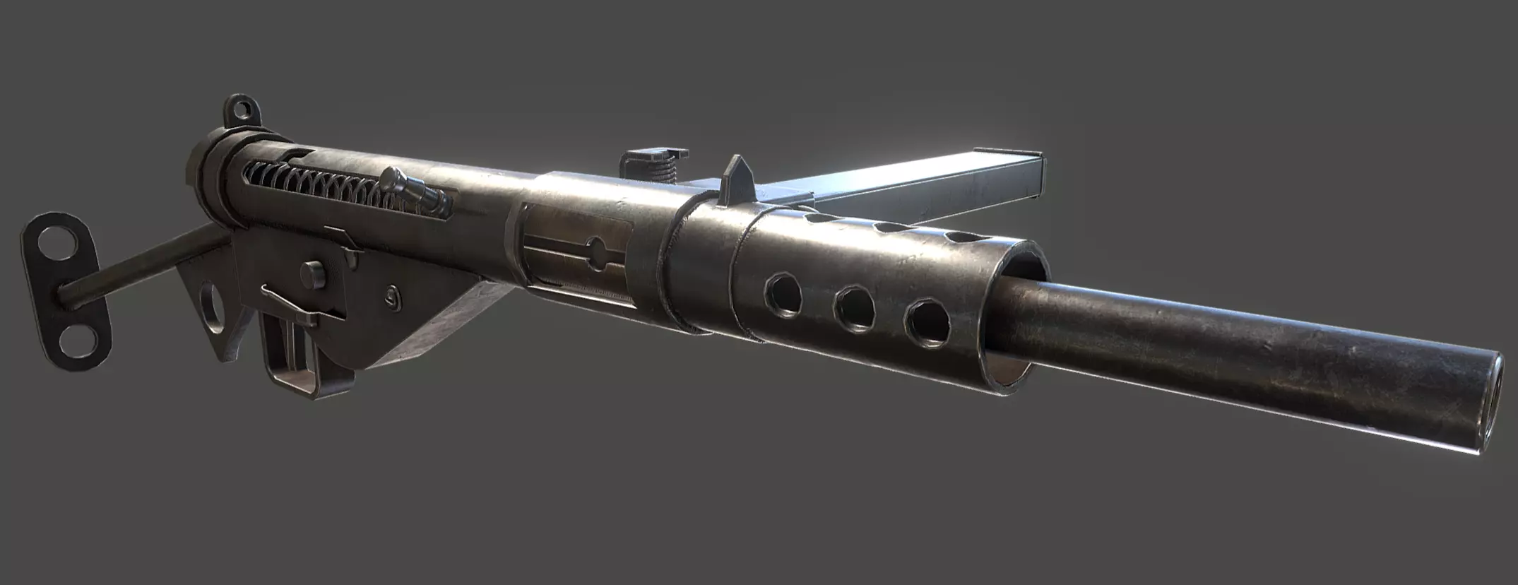 Sten Sub-Machine Gun Low-poly 3D model_0