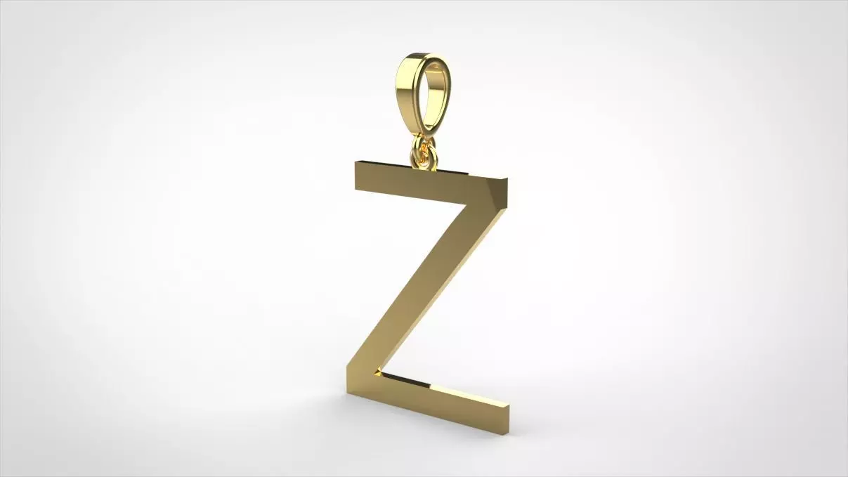 pendant alphabet arial  Z medium  3D print model_0