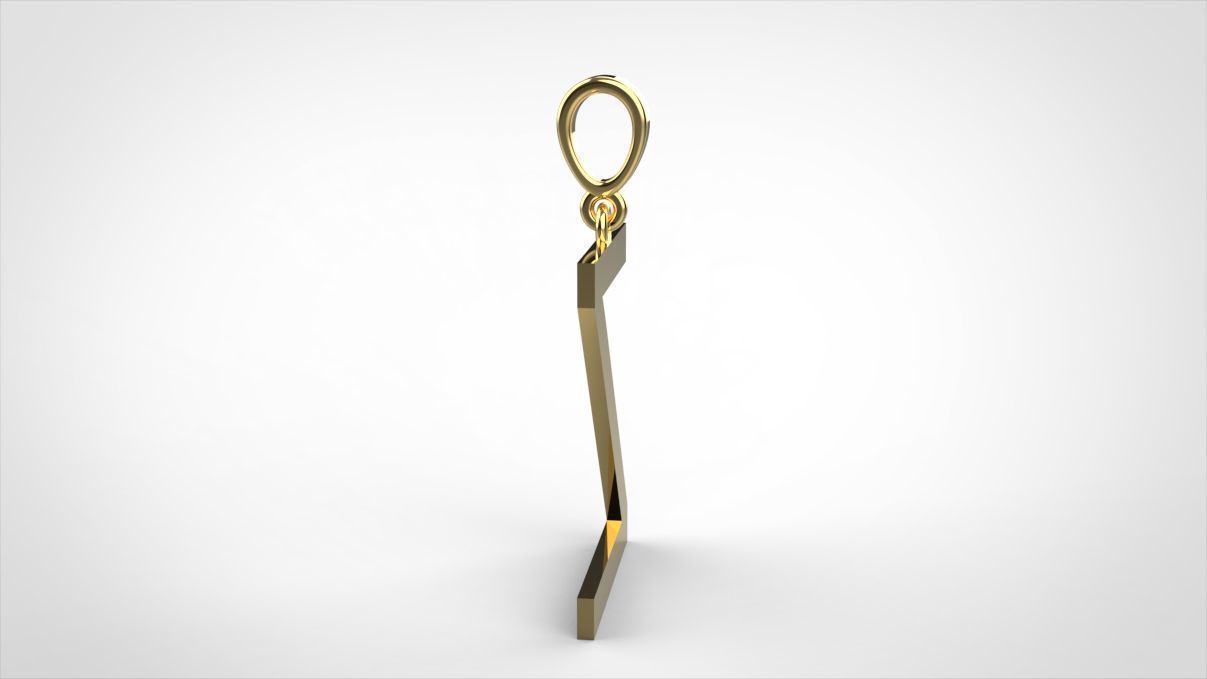 pendant alphabet arial  Z medium  3D print model_4