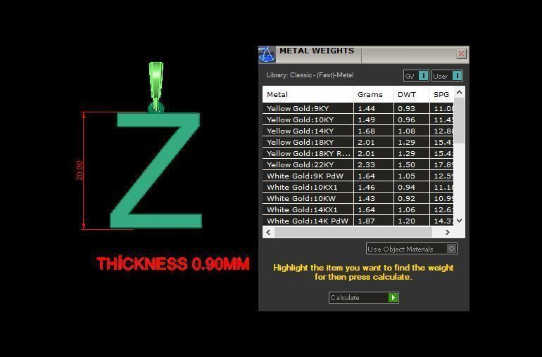 pendant alphabet arial  Z medium  3D print model_12