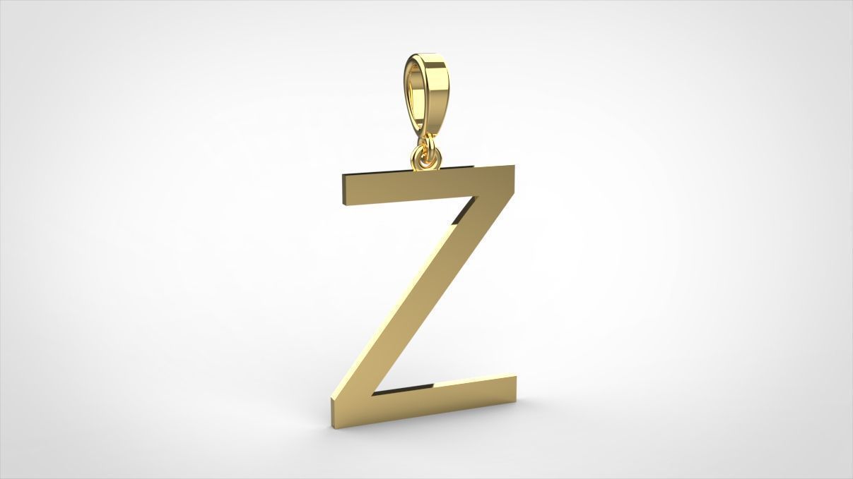 pendant alphabet arial  Z medium  3D print model_1