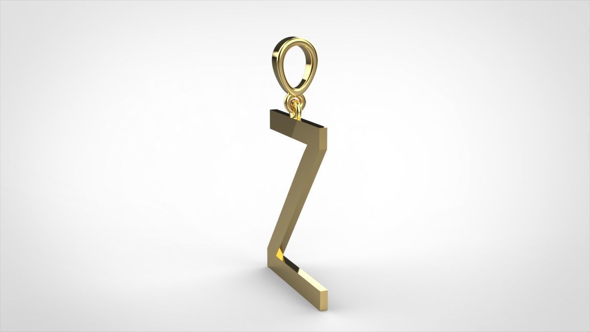 pendant alphabet arial  Z medium  3D print model_2