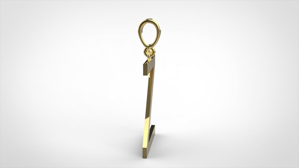 pendant alphabet arial  Z medium  3D print model_10