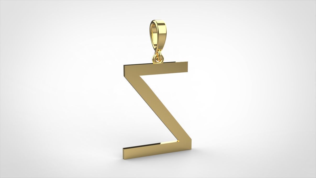 pendant alphabet arial  Z medium  3D print model_6
