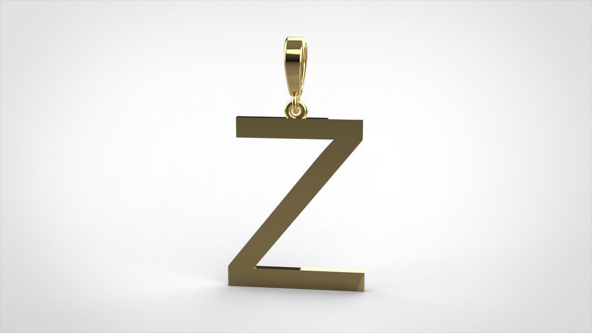 pendant alphabet arial  Z medium  3D print model_3