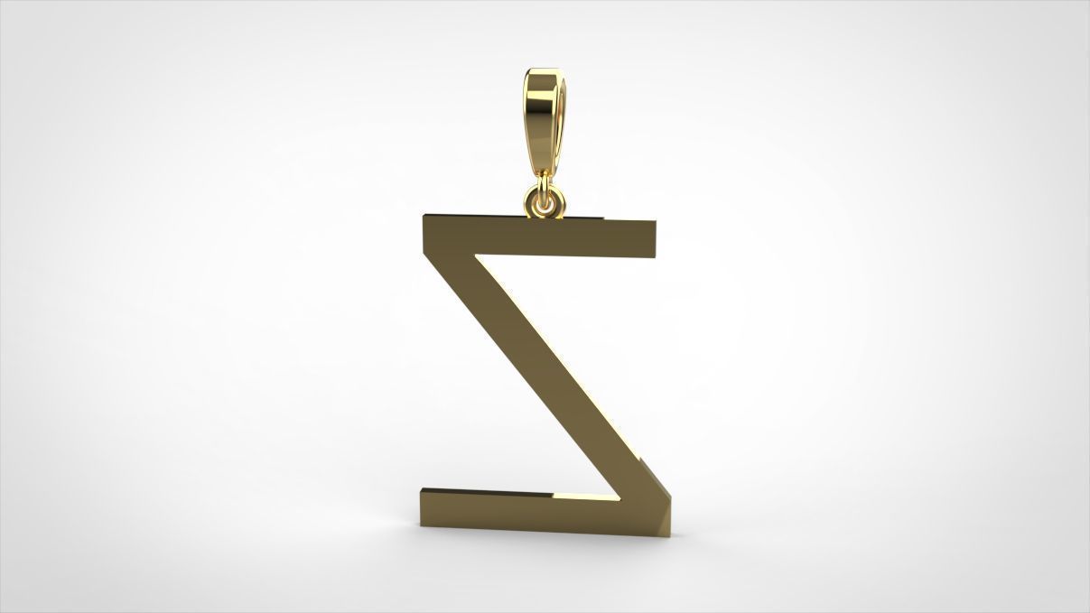 pendant alphabet arial  Z medium  3D print model_7
