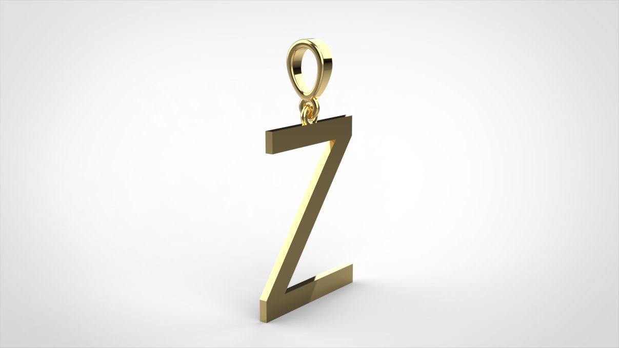 pendant alphabet arial  Z medium  3D print model_11